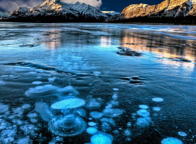Wallpaper Abraham Lake, Canada, mountain, ice, 4k, Travel 873629066